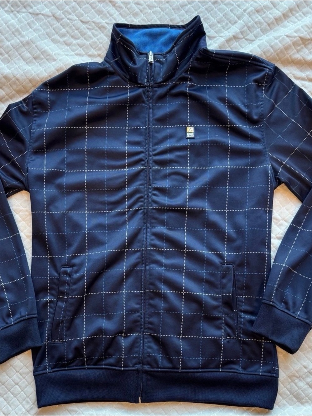 Ecko Unlimited Navy Windowpane Zip Jacket
